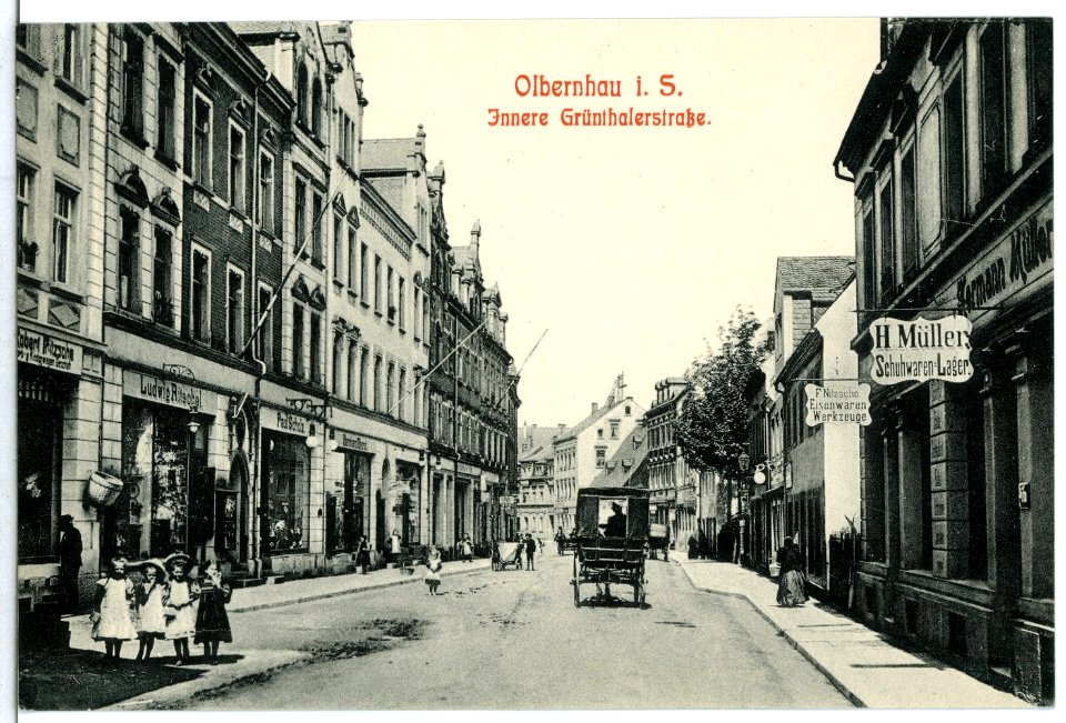 12076-Olbernhau-1910-Innere Grünthaler Straße-Brück & Sohn Kunstverlag