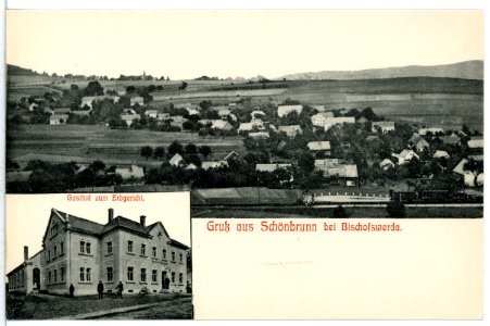 12767-Schönbrunn-1911-Blick auf Schönbrunn - Gasthof zum Erbgericht-Brück & Sohn Kunstverlag