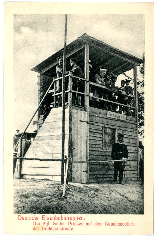 11415-Zscheilitz-1910-Eisenbahntruppen Kommandoturm der Drahtseilstrecke-Brück & Sohn Kunstverlag
