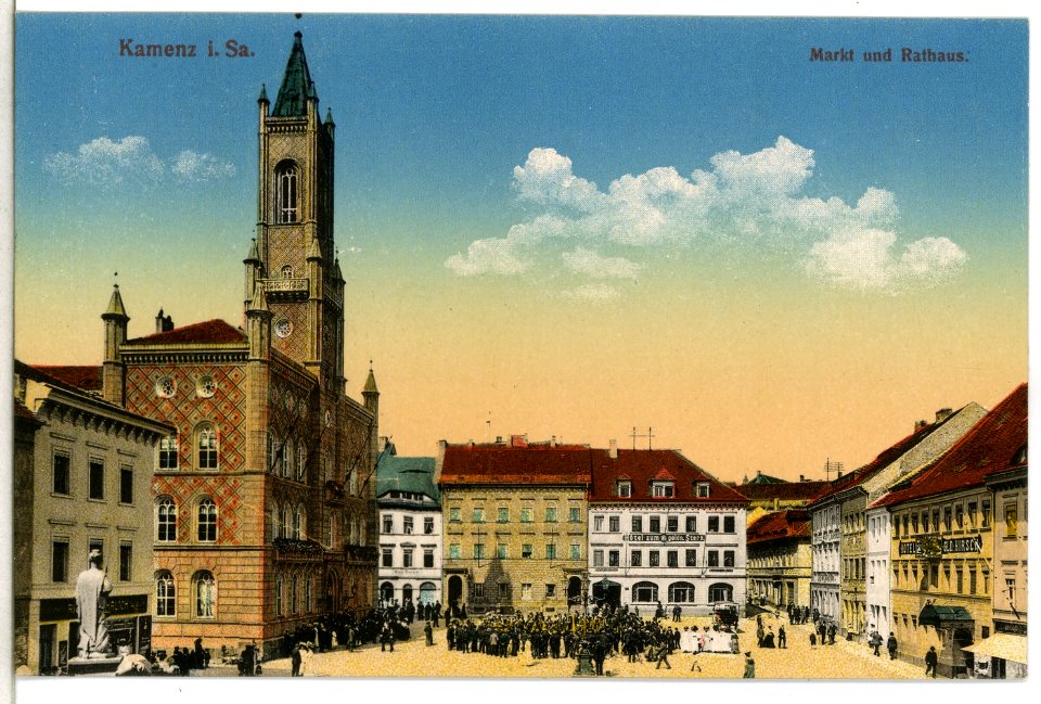 12648-Kamenz-1911-Markt und Rathaus-Brück & Sohn Kunstverlag