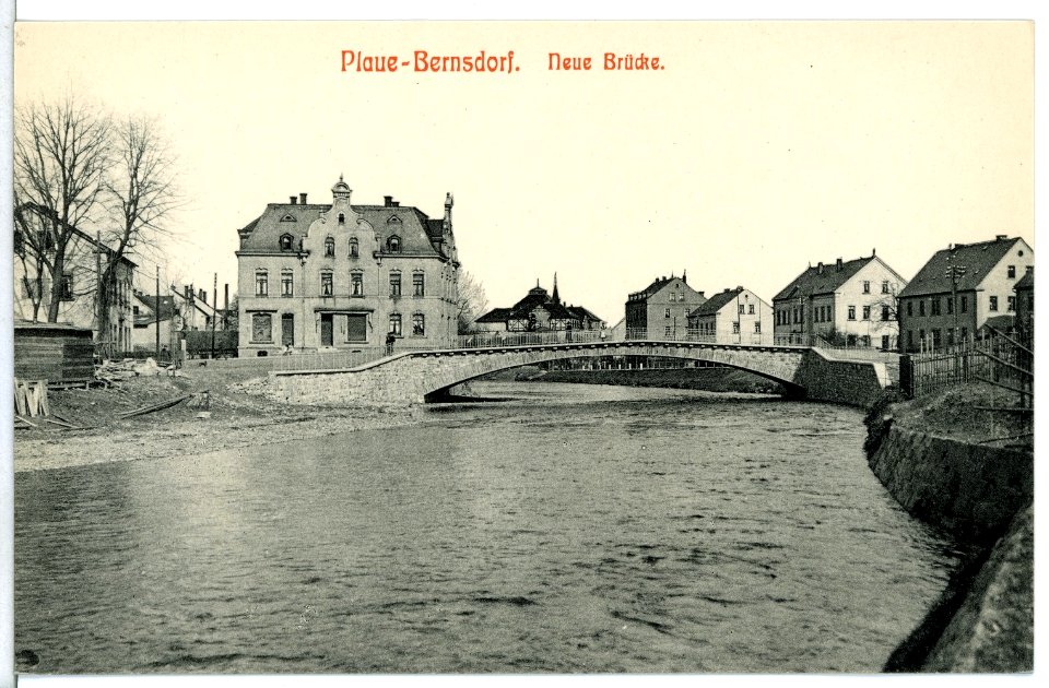 12092-Plaue-Bernsdorf-1910-Neue Brücke-Brück & Sohn Kunstverlag