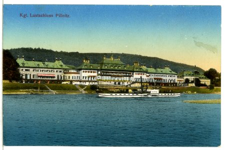 12676-Pillnitz-1911-Schloß - Elbe mit Dampfer Wettin-Brück & Sohn Kunstverlag