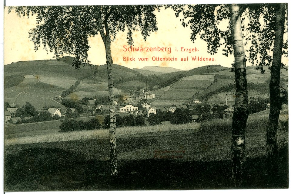 11270-Schwarzenberg-1910-Blick vom Ottenstein auf Wildenau-Brück & Sohn Kunstverlag