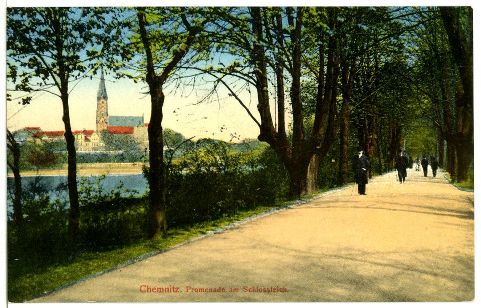 12123-Chemnitz-1910-Promenade am Schloßteich-Brück & Sohn Kunstverlag