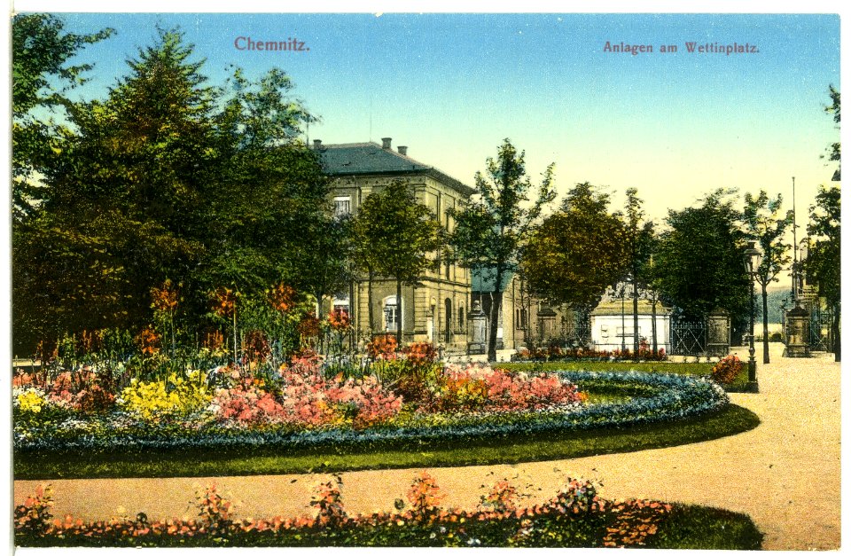 12383-Chemnitz-1910-Anlagen am Wettinplatz-Brück & Sohn Kunstverlag