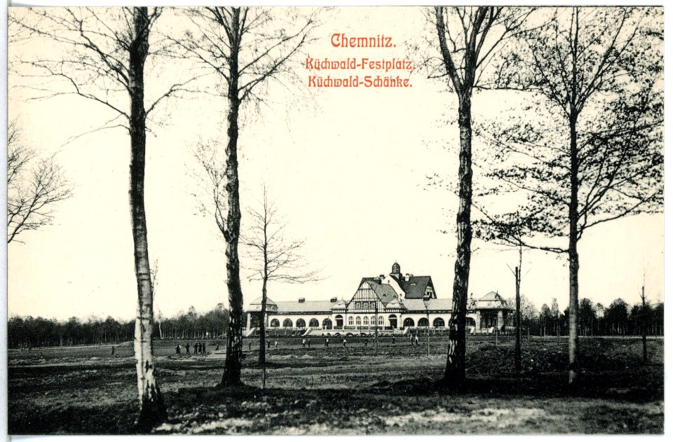 12464-Chemnitz-1911-Küchwald-Festplatz, Küchwald-Schänke-Brück & Sohn Kunstverlag
