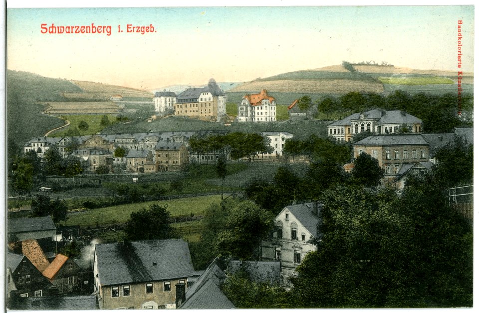 11211-Schwarzenberg-1910-Blick auf Schwarzenberg-Brück & Sohn Kunstverlag