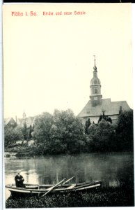 11261-Flöha-1910-Kirche und neue Schule-Brück & Sohn Kunstverlag