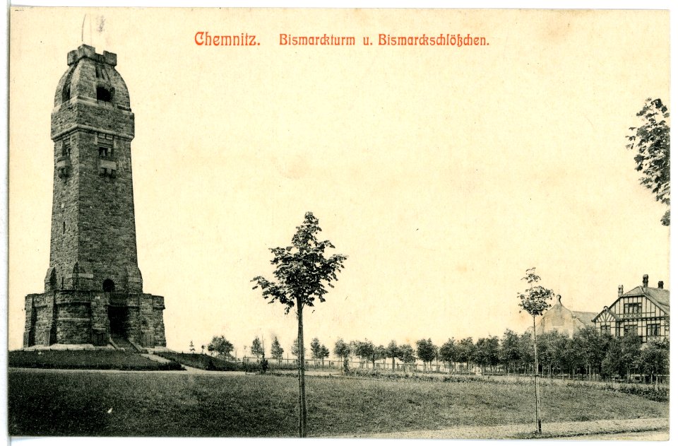 12478-Chemnitz-1911-Bismarckturm und Bismarckschlößchen-Brück & Sohn Kunstverlag