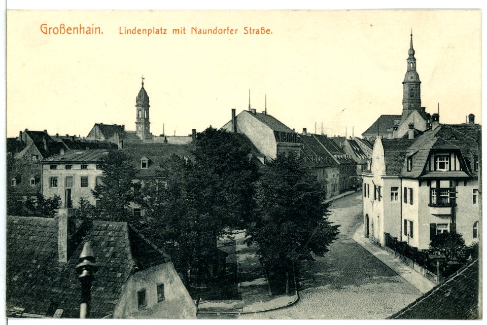 11289-Großenhain-1910-Lindenplatz mit Naundorfer Straße-Brück & Sohn Kunstverlag