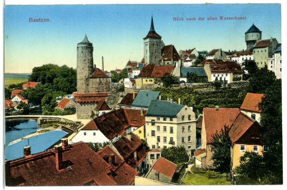 12385-Bautzen-1910-Blick nach der alten Wasserkunst-Brück & Sohn Kunstverlag
