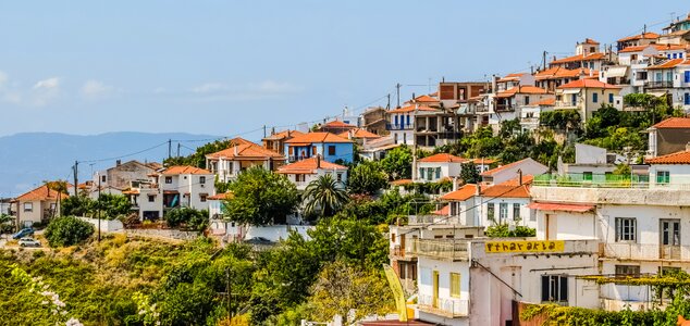 Village houses landscape photo