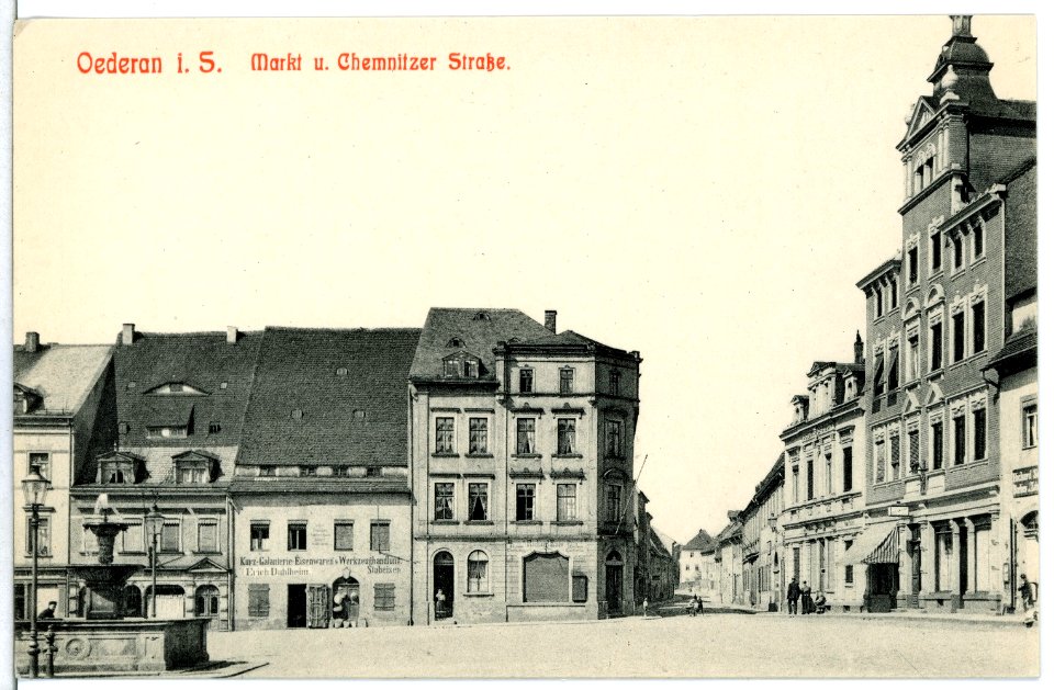 12177-Oederan-1910-Markt und Chemnitzer Straße-Brück & Sohn Kunstverlag