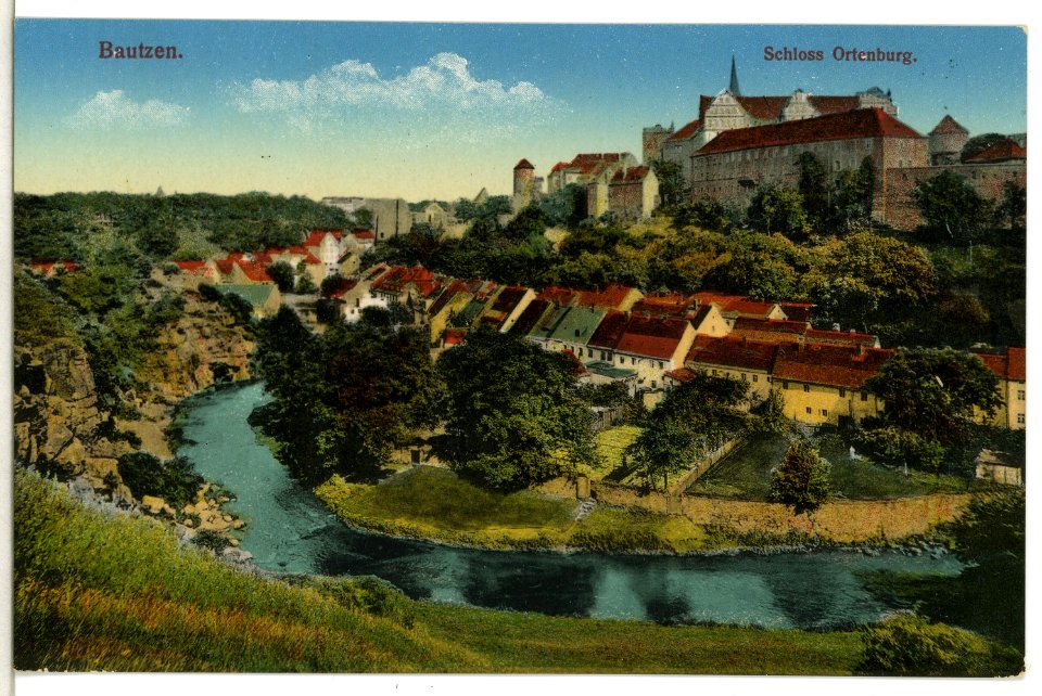 12384-Bautzen-1910-Blick auf Bautzen mit Schloß Ortenburg-Brück & Sohn Kunstverlag