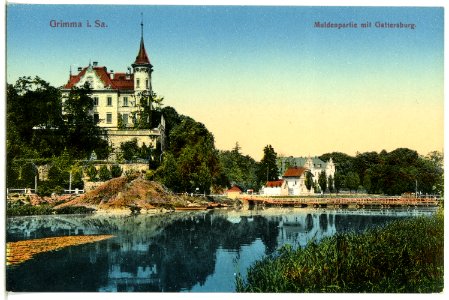 12247-Grimma-1910-Muldenpartie mit Gattersburg-Brück & Sohn Kunstverlag