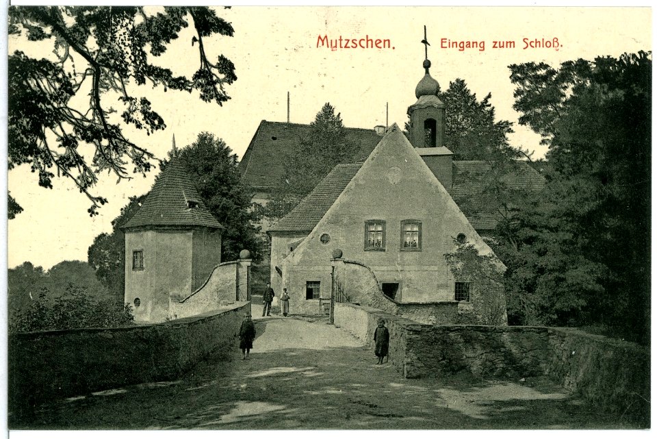 11362-Mutzschen-1910-Eingang zum Schloß-Brück & Sohn Kunstverlag
