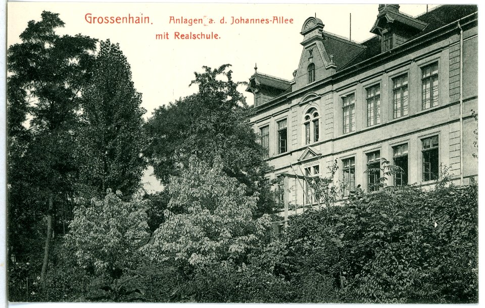 11475-Großenhain-1910-Realschule mit Johannes - Allee-Brück & Sohn Kunstverlag