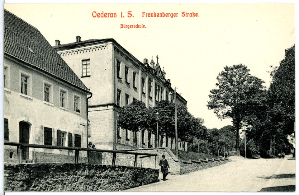 12168-Oederan-1910-Frankenberger Straße, Bürgerschule-Brück & Sohn Kunstverlag