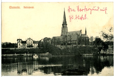 12465-Chemnitz-1911-Schloßteich, Schloßkirche, Schloß Miramar-Brück & Sohn Kunstverlag