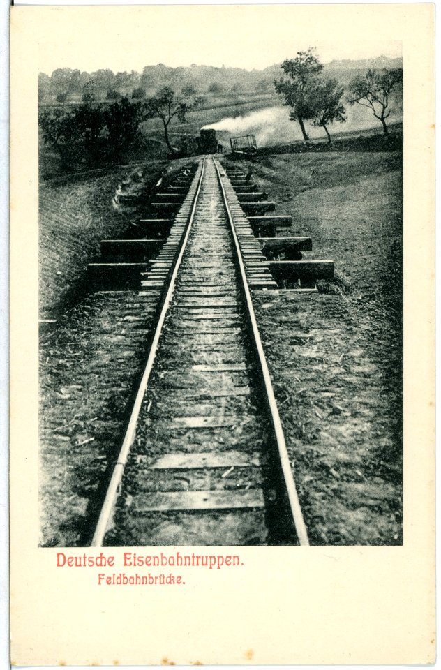 11413-Landkreis Meißen-1910-Deutsche Eisenbahntruppen Felbahnbrücke-Brück & Sohn Kunstverlag