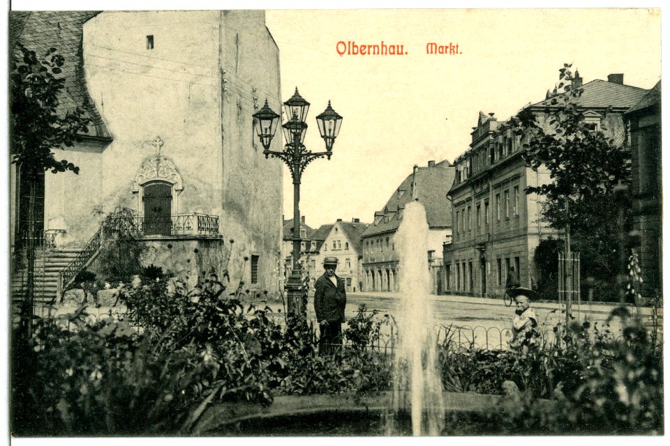 11843-Olbernhau-1910-Marktplatz-Brück & Sohn Kunstverlag