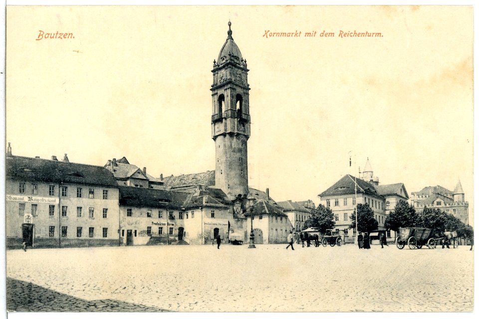 12353-Bautzen-1910-Kornmarkt mit dem Reichenturm-Brück & Sohn Kunstverlag