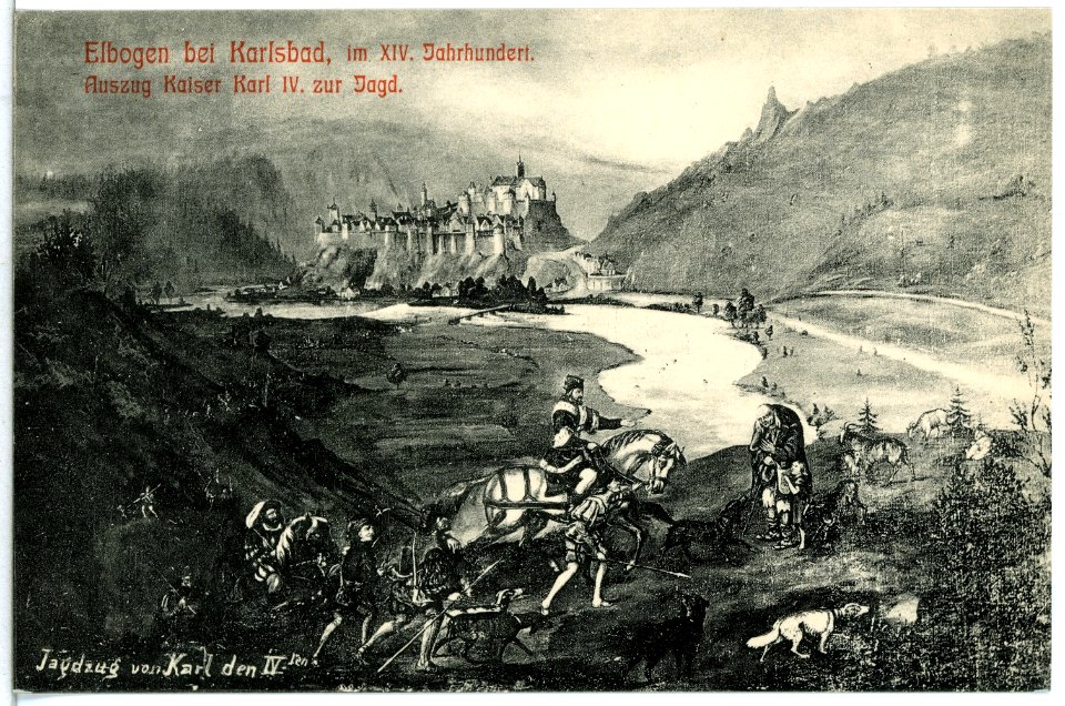 12254-Elbogen-1910-Auszug Kaiser Karl iV. zur Jagd-Brück & Sohn Kunstverlag