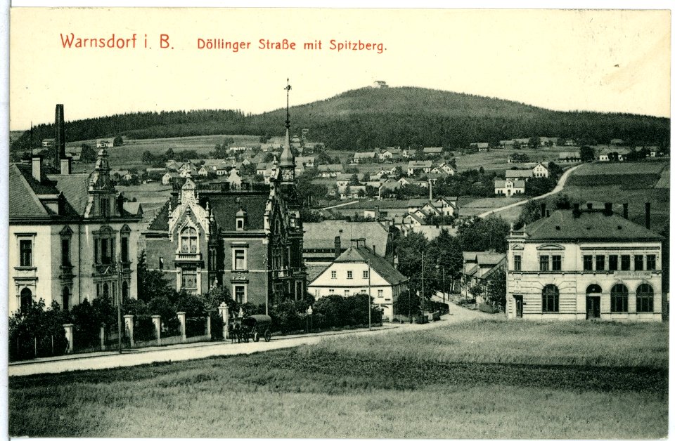 11203-Warnsdorf-1910-Döllinger Straße mit Spitzberg-Brück & Sohn Kunstverlag