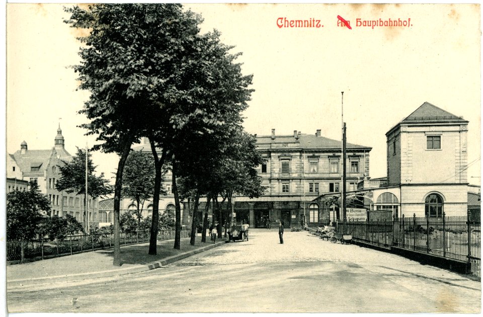 11486-Chemnitz-1910-Am Hauptbahnhof-Brück & Sohn Kunstverlag