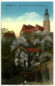 12646-Kamenz-1911-Blick vom Herrental nach der Hauptkirche-Brück & Sohn Kunstverlag
