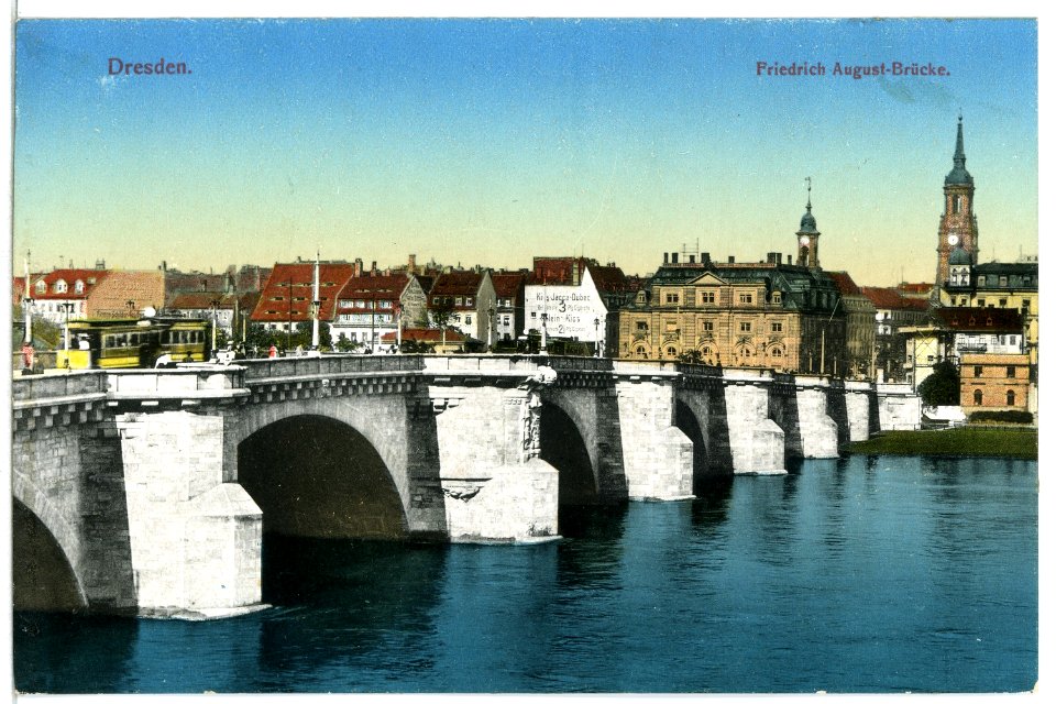 12675-Dresden-1911-Friedrich-August-Brücke-Brück & Sohn Kunstverlag