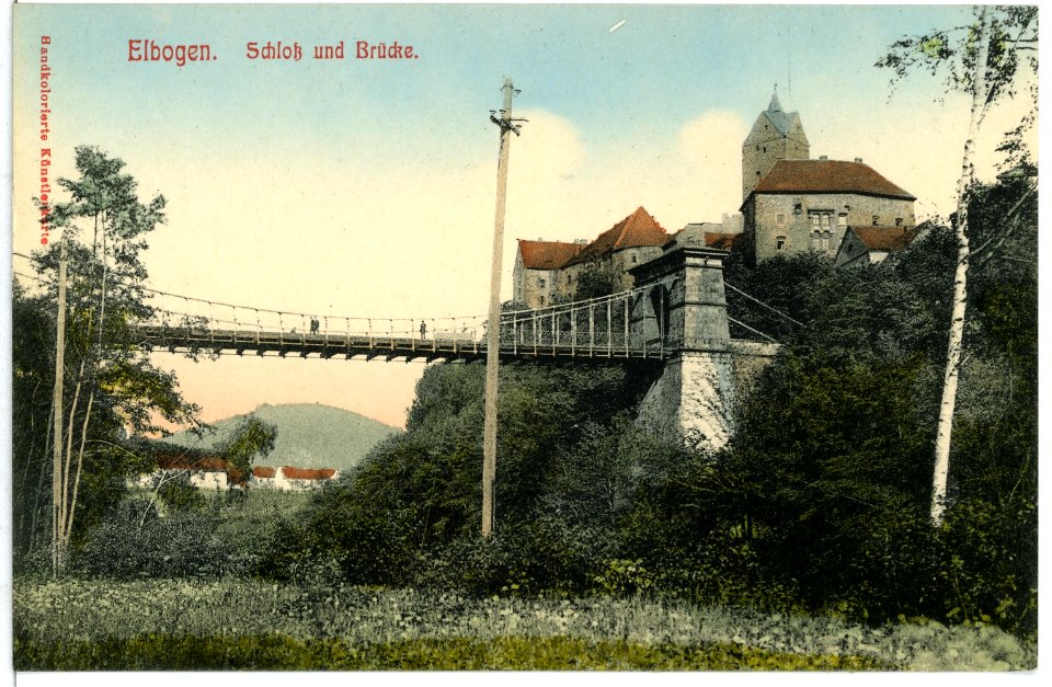 11019-Elbogen-1910-Schloß und Brücke-Brück & Sohn Kunstverlag