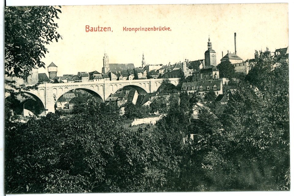 11552-Bautzen-1910-Kronprinzenbrücke-Brück & Sohn Kunstverlag