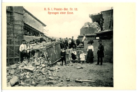 12707--1911-Sprengen einer Esse durch das 1. Königlich Sächsische Pionier-Bataillon Nr. 12-Brück & Sohn Kunstverlag