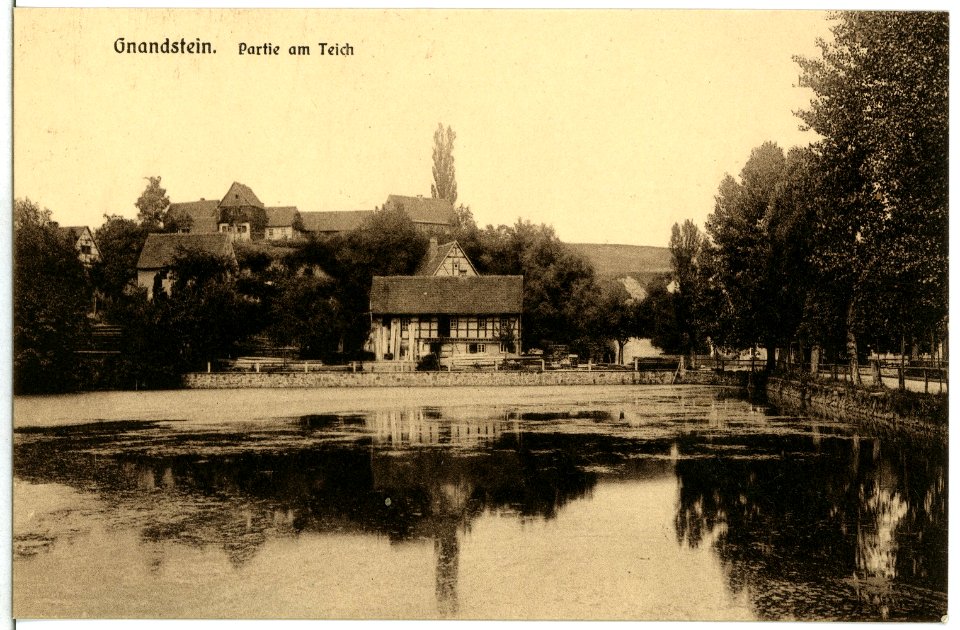 11255-Gnandstein-1910-Blick über den Teich auf Gnandstein-Brück & Sohn Kunstverlag