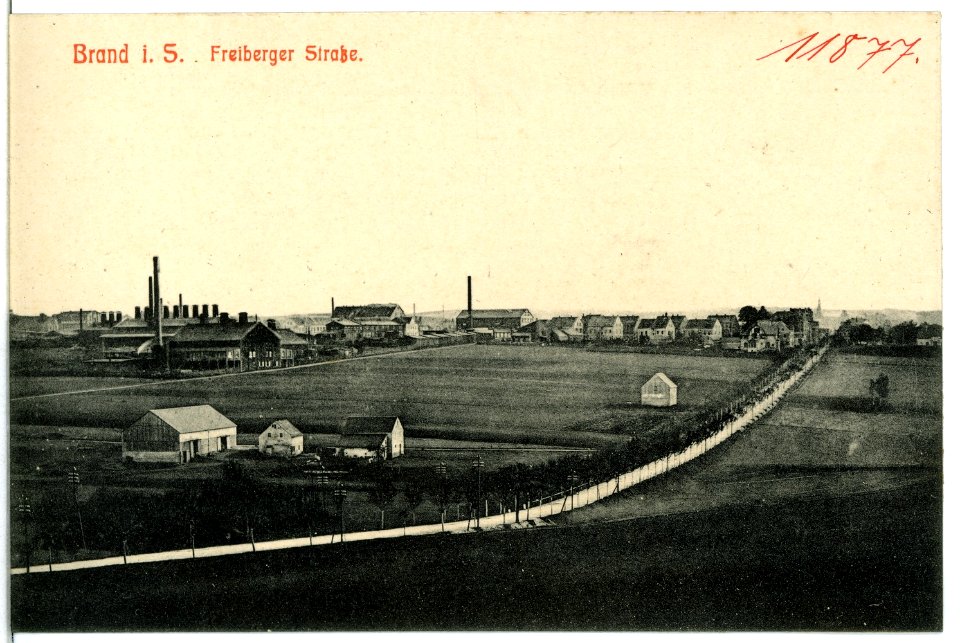11877-Brand in Sachsen-1910-Freiberger Straße-Brück & Sohn Kunstverlag