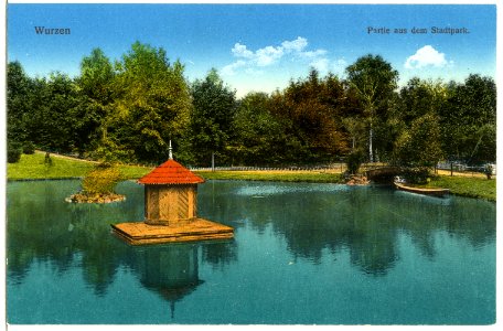 12754-Wurzen-1911-Teich im Stadtpark-Brück & Sohn Kunstverlag