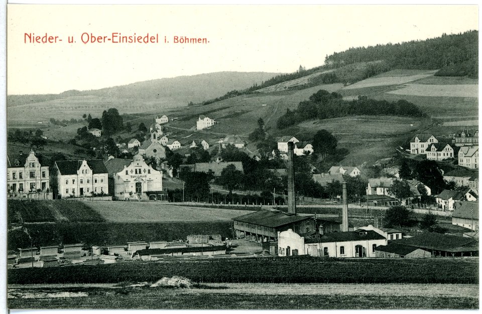 11438-Niedereinsiedel-1910-Blick auf Nieder- und Ober-Einsiedel-Brück & Sohn Kunstverlag