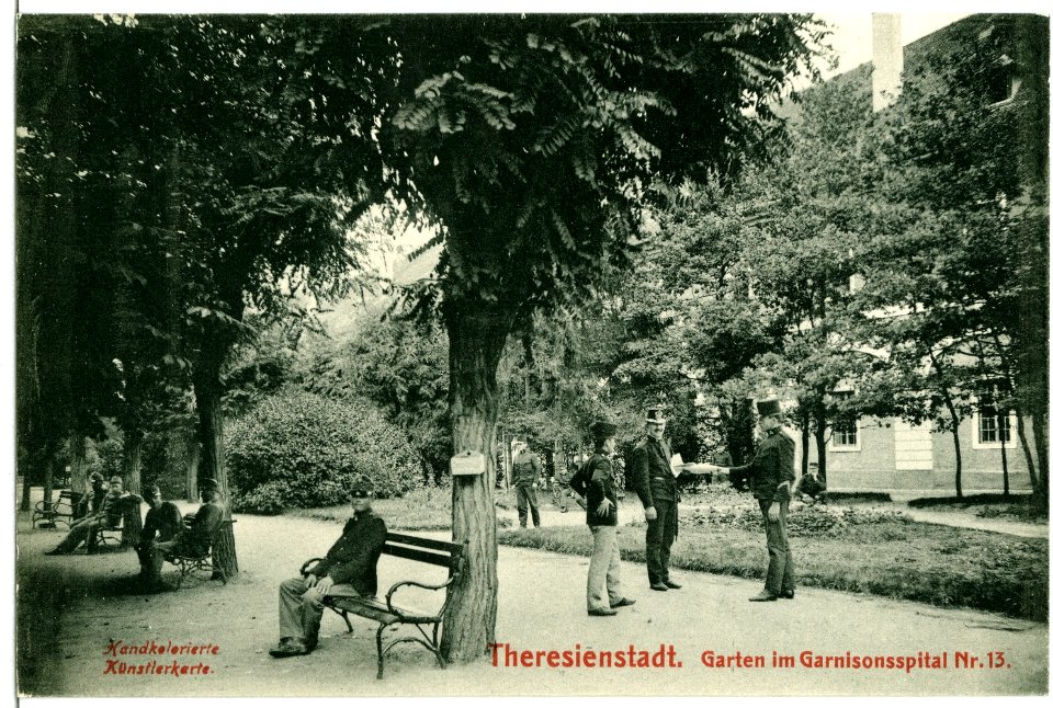 11055-Theresienstadt-1910-Garten im Garnisonshospital Nr. 13-Brück & Sohn Kunstverlag