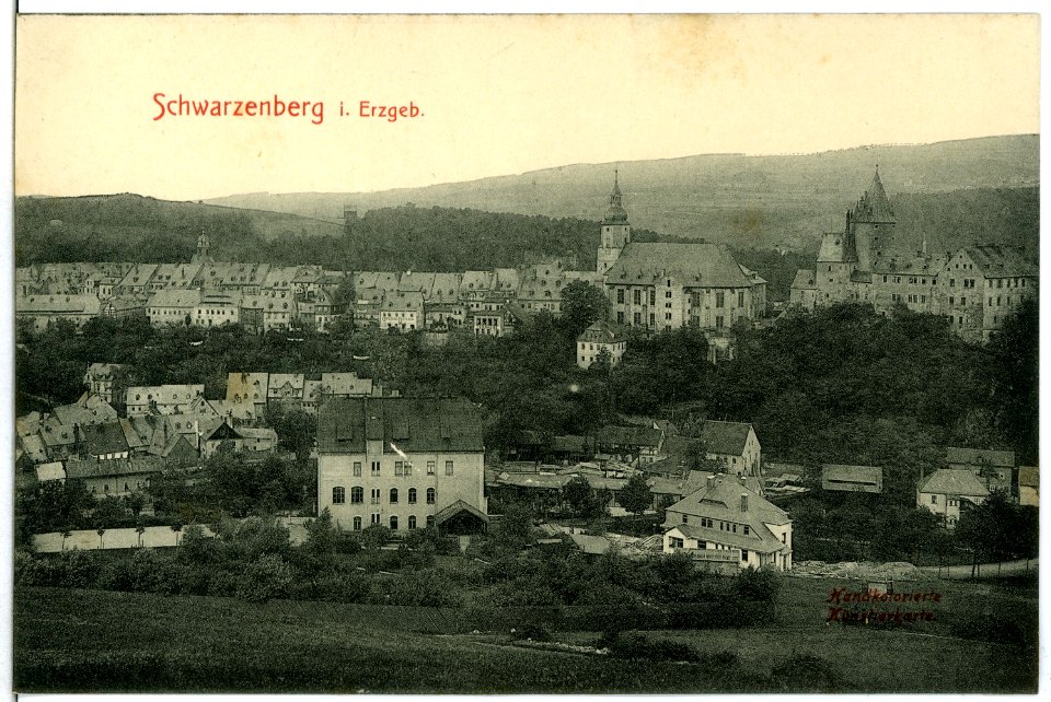 11271-Schwarzenberg-1910-Blick auf Schwarzenberg-Brück & Sohn Kunstverlag