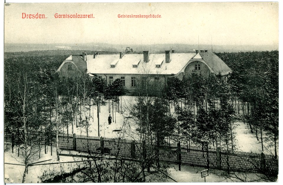 11404-Dresden-1910-Garnisonslazarett - Geisteskrankengebäude-Brück & Sohn Kunstverlag