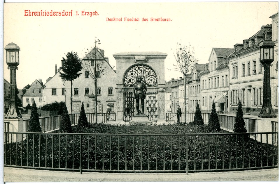 11078-Ehrenfriedersdorf-1910-Denkmal Friedrich des Streitbaren-Brück & Sohn Kunstverlag