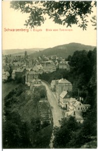 11227-Schwarzenberg-1910-Blick vom Totenstein auf Schwarzenberg-Brück & Sohn Kunstverlag