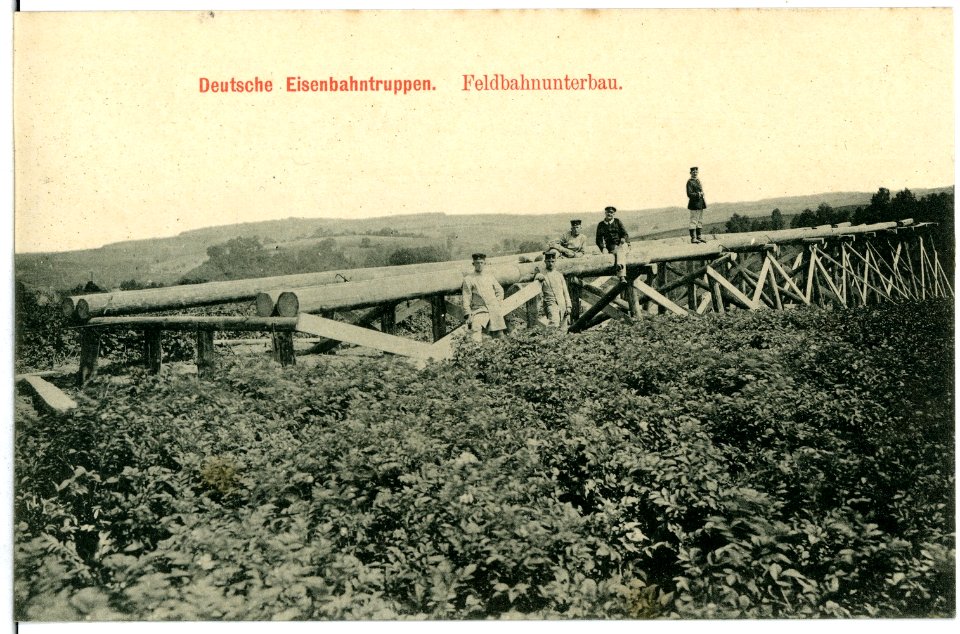 11095-Luga-1910-Deutsche Eisenbahntruppen - Feldbahnunterbau-Brück & Sohn Kunstverlag