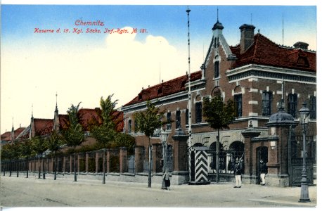 12477-Chemnitz-1911-Kaserne des 15. Königlich Sächsischen Infanterie-Regiments Nr. 181-Brück & Sohn Kunstverlag