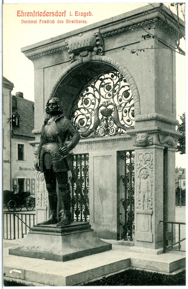11079-Ehrenfriedersdorf-1910-Denkmal Friedrich des Streitbaren-Brück & Sohn Kunstverlag
