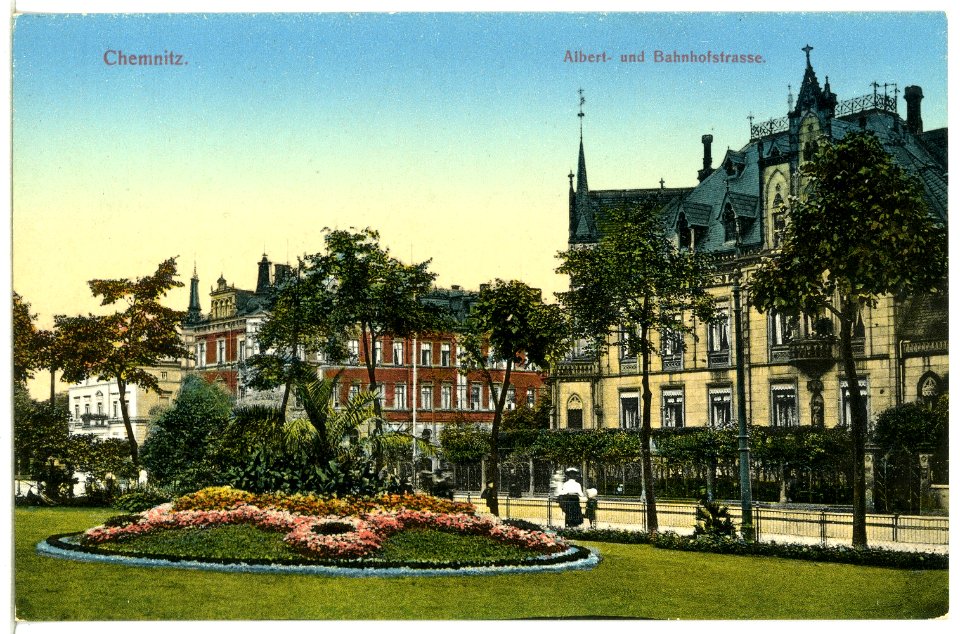 12380-Chemnitz-1910-Albertstraße und Bahnhofstraße-Brück & Sohn Kunstverlag