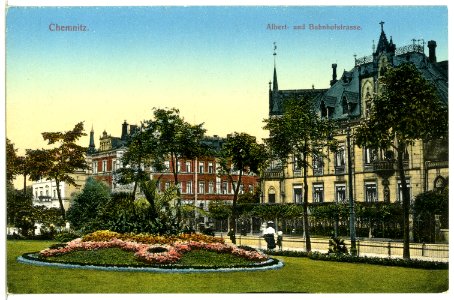 12380-Chemnitz-1910-Albertstraße und Bahnhofstraße-Brück & Sohn Kunstverlag