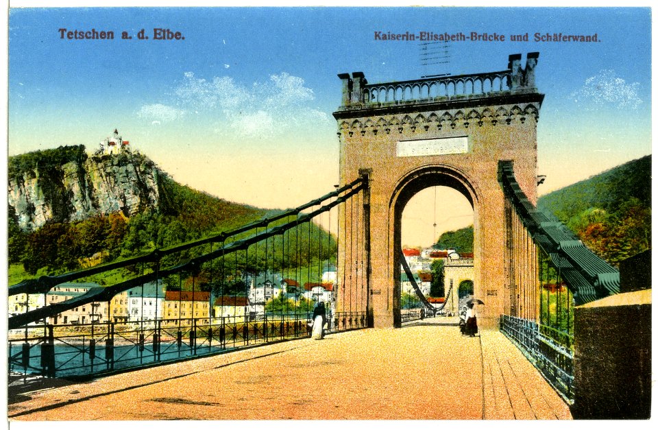 12225-Tetschen-1910-Kaiserin Elisabeth - Brücke und Schäferwand-Brück & Sohn Kunstverlag