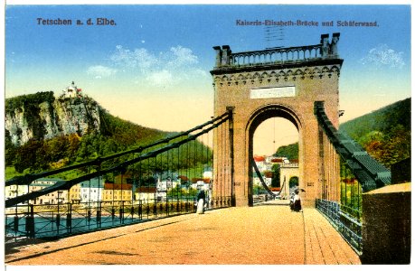 12225-Tetschen-1910-Kaiserin Elisabeth - Brücke und Schäferwand-Brück & Sohn Kunstverlag
